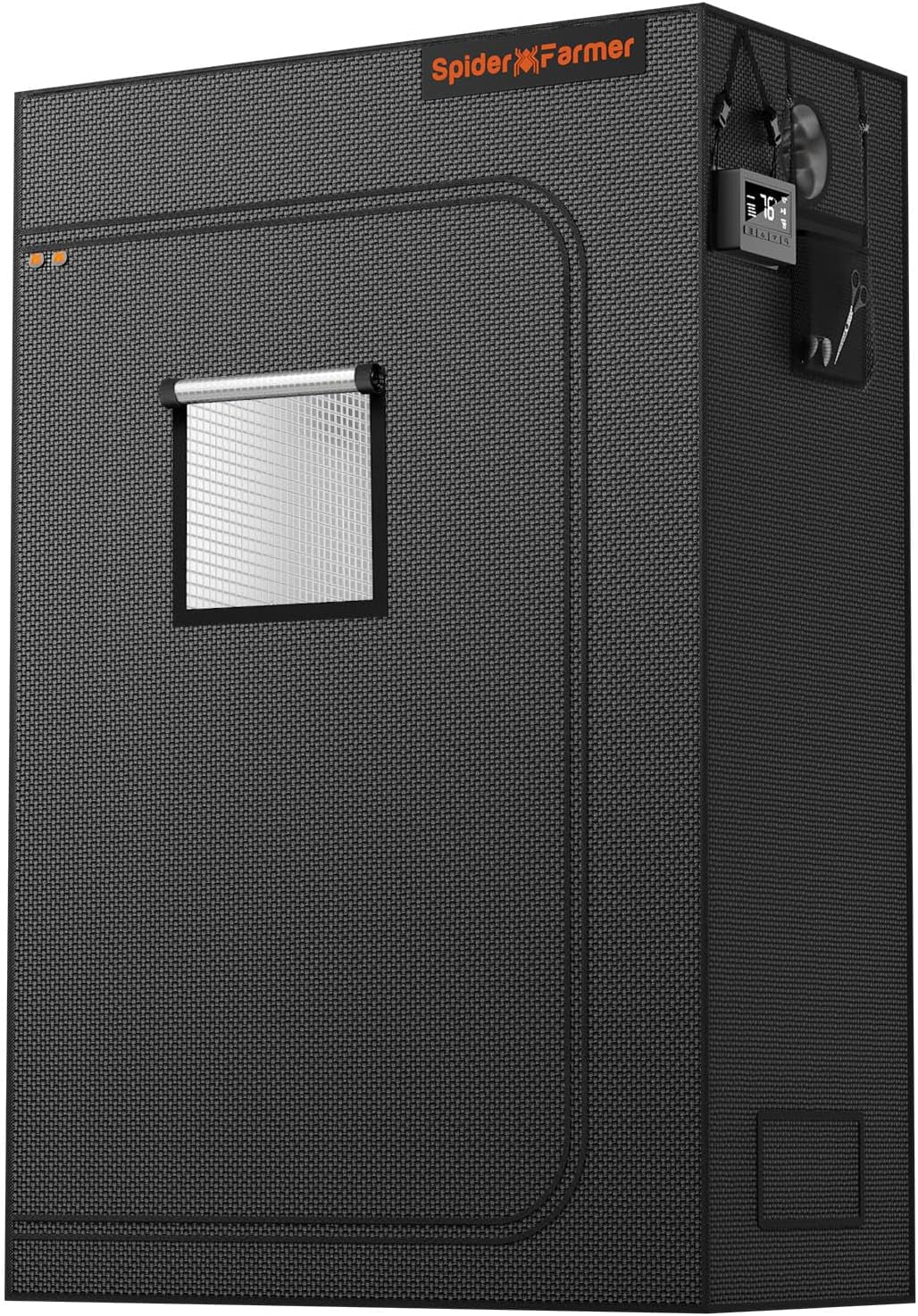 Namiot do uprawy Spider Farmer Pro 70x140x200 cm z drzwiami rolowanymi, oknem obserwacyjnym, zdejmowanym panelem podłogowym, tkaniną Mylar 2000D, do hydroponiki wewnętrznej z SF4000, G4500, SE4500