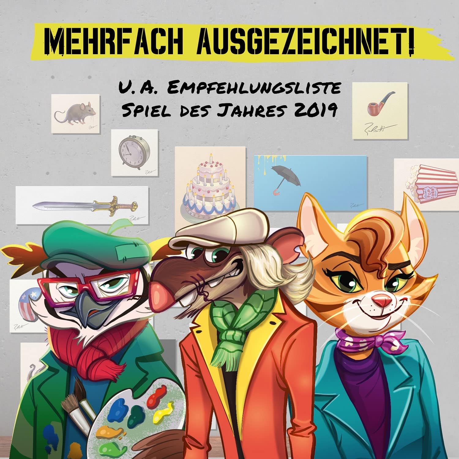 KOSMOS 683320 Belratti, Czy to jest sztuka, czy może to być droga? Gra karciana, kooperacyjna gra polegająca na dopasowywaniu obrazków, dla 3 do 7 graczy w wieku od 8 lat