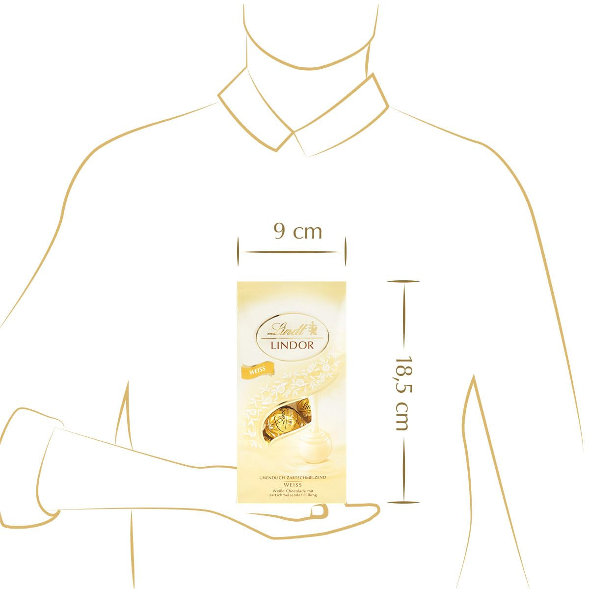 Kulki Lindt z białej czekolady LINDOR | Worek 137g | Około. 10 kulek z białej czekolady z rozpływającym się w ustach nadzieniem | Czekoladowy zestaw upominkowy | Zestaw upominkowy z czekoladą (2 sztuki)