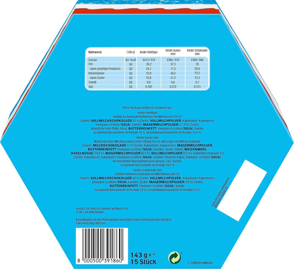 Kinder Mix Świąteczny talerz - pyszne czekoladowe specjały z asortymentu Kinder - 143g