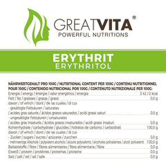 Greatvita Erythrit 1000 G | Kalorienfreies Süßungsmittel & Zucker-Alternative | Zahnfreundlich, Gut Löslich & Glutenfrei | Ideal Für Getränke, Desserts & Backen Indulcitori Naty Shop