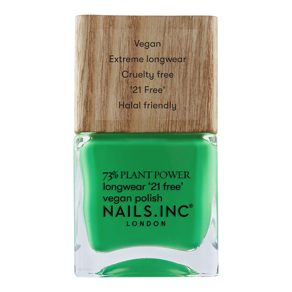 Nails Inc - GLOWING SOMEWHERE Wegański lakier do paznokci Plant Power - 73% na bazie roślin, w 100% wegański i wolny od okrucieństwa - Idealny manicure, błyszcząca perła - Do ekologicznego zdobienia paznokci