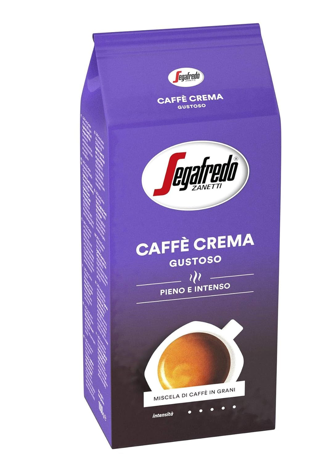 Segafredo Zanetti Caffè Crema Gustoso - Boab întreg (Pachet de 1 kg) - Potrivit pentru Caffè Crema - Boabe de cafea prăjite lungi și închise la culoare, aromă plină și intensă (Pachet de 2)