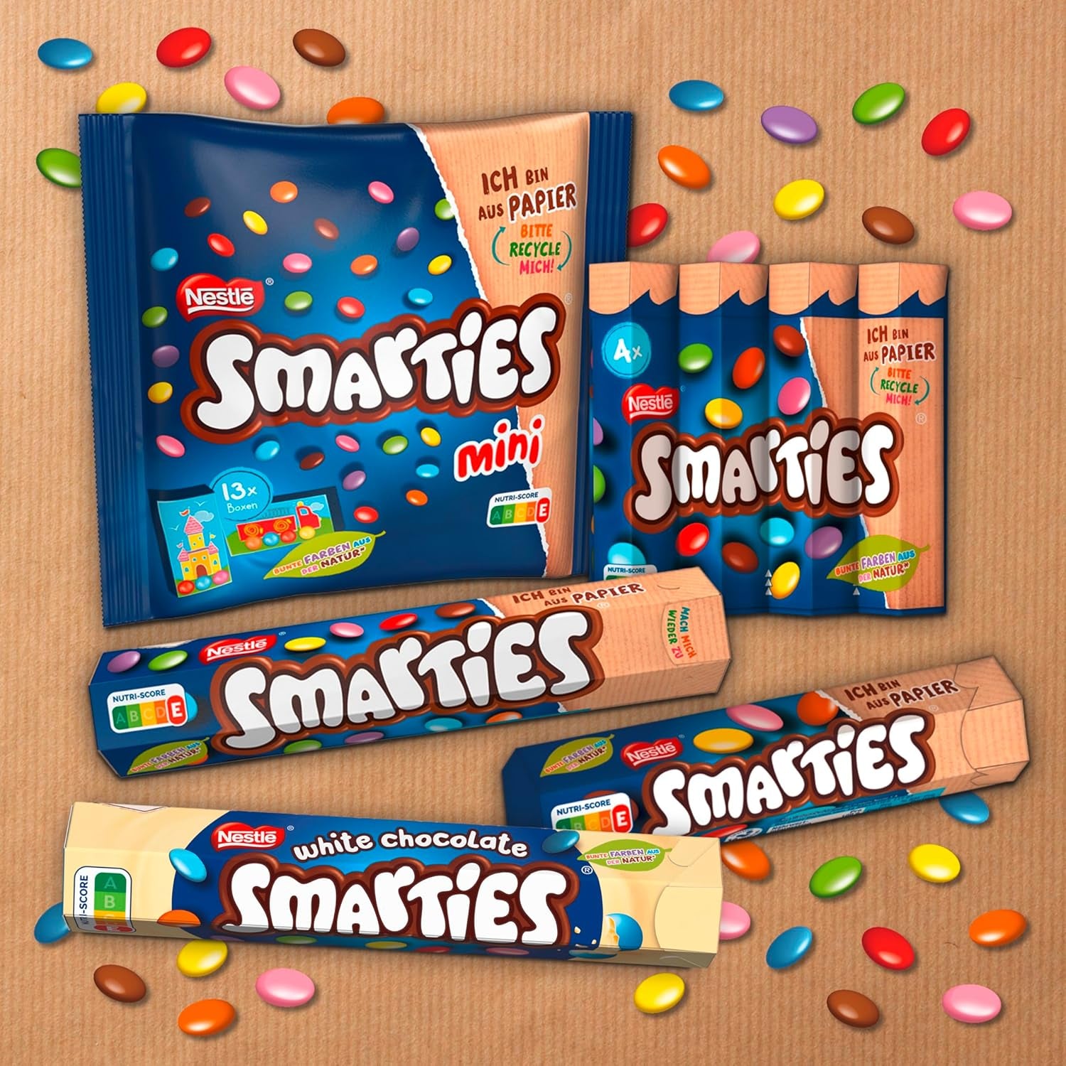 Nestlé SMARTIES Mini, mała soczewica w mlecznej czekoladzie, pakowana pojedynczo, opakowanie 16 szt. (16 x 187 g)