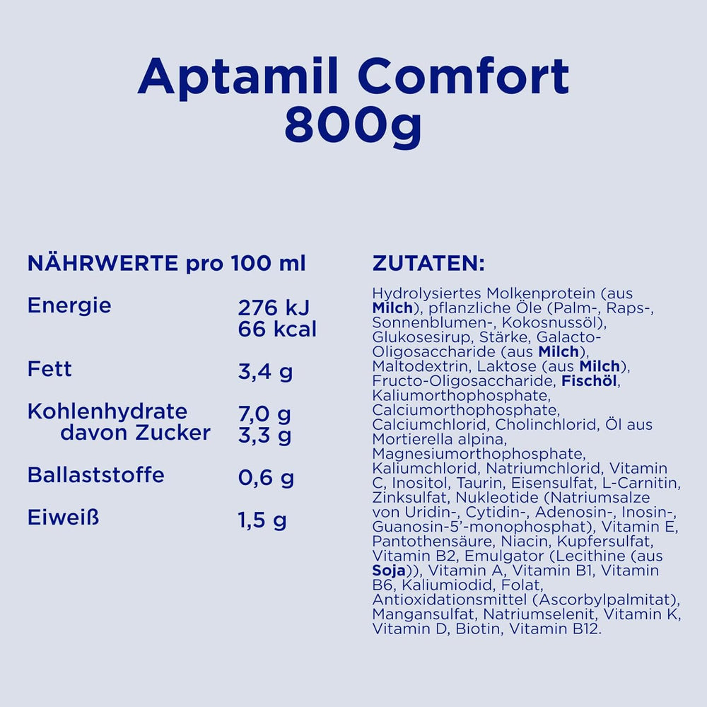Aptamil Comfort - Specjalna formuła od urodzenia - 1 x 800 g