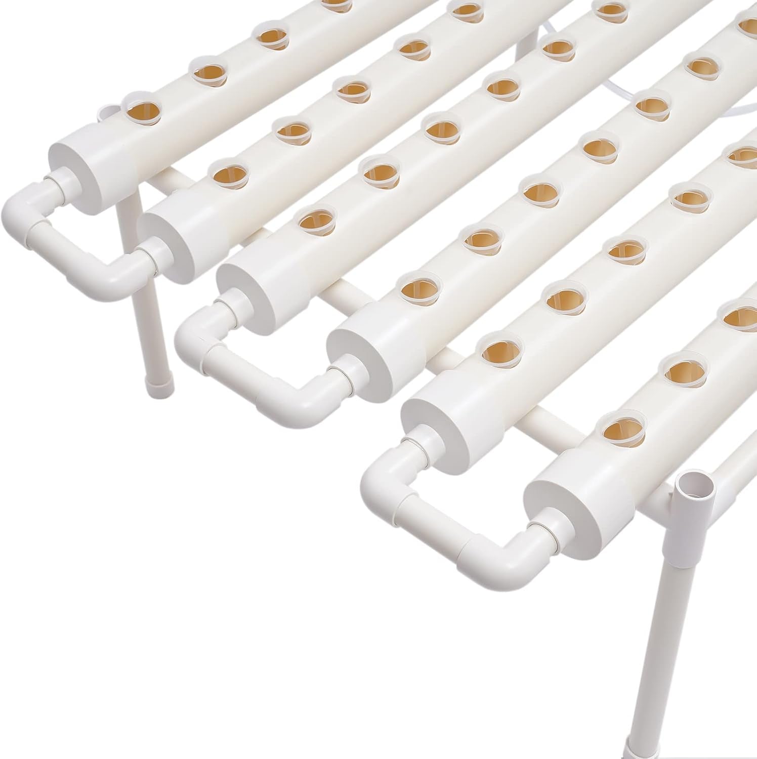 1-warstwowy zestaw do uprawy hydroponicznej z 54 doniczkami, bezglebowe systemy do uprawy roślin z PCV z pompą wodną, ​​zestawy do uprawy hydroponicznej do uprawy warzyw i owoców na balkonach, ogrodach, tarasach i podwórkach