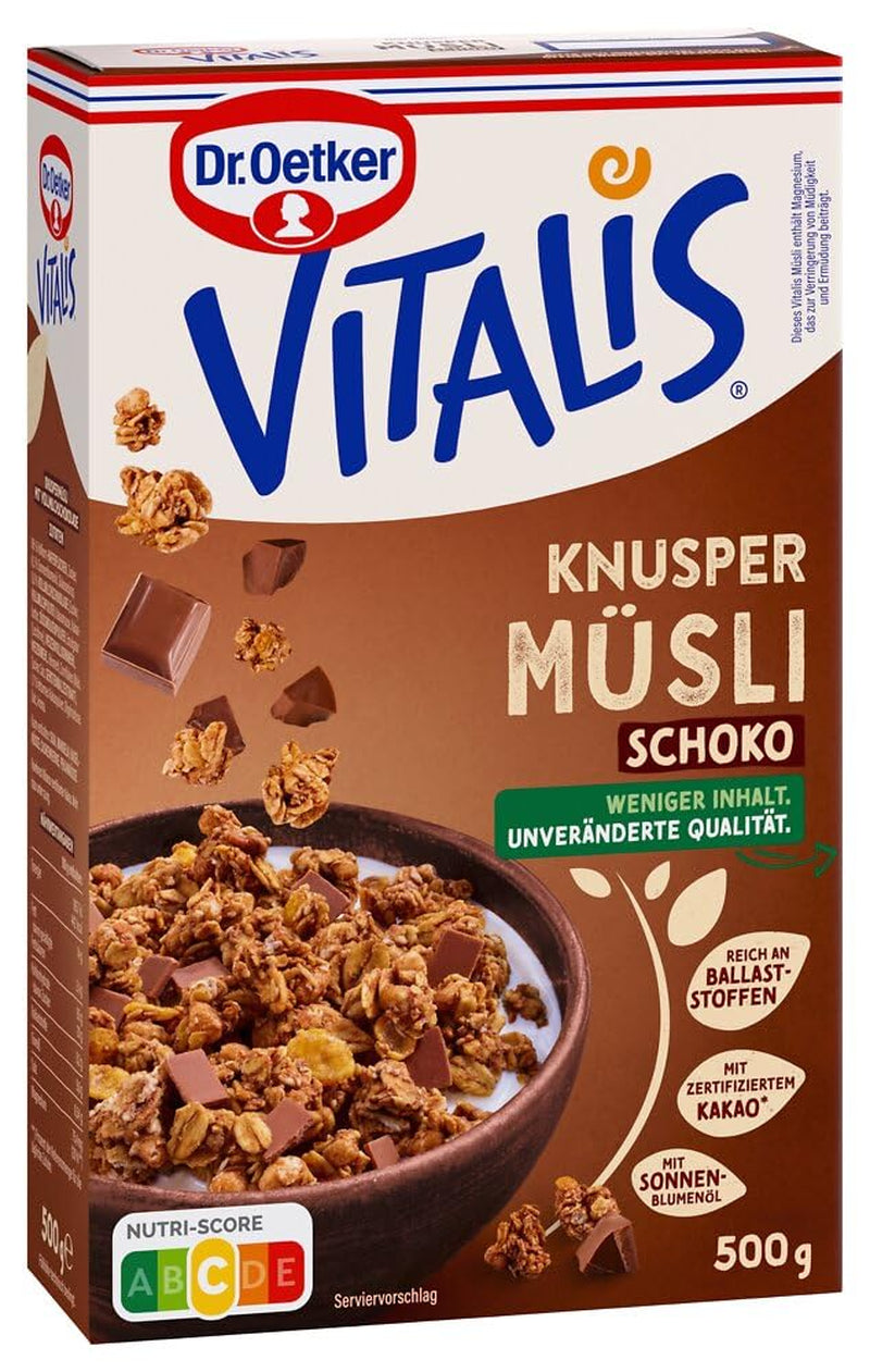 Dr. Oetker Vitalis Crunchy Honeys: Miodowe chrupiące musli na śniadanie i przekąski, 5 opakowań (5 x 600g)