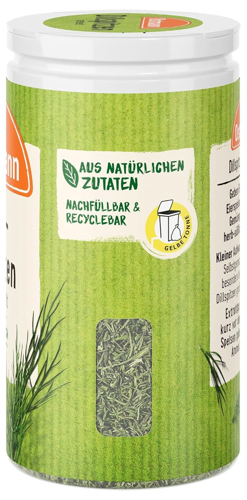 Ostmann Gewürze - Dillspitzen gerebelt | Idealny do sałatki ziemniaczanej, dań rybnych i sosu musztardowego 12,5 g in der Streudose