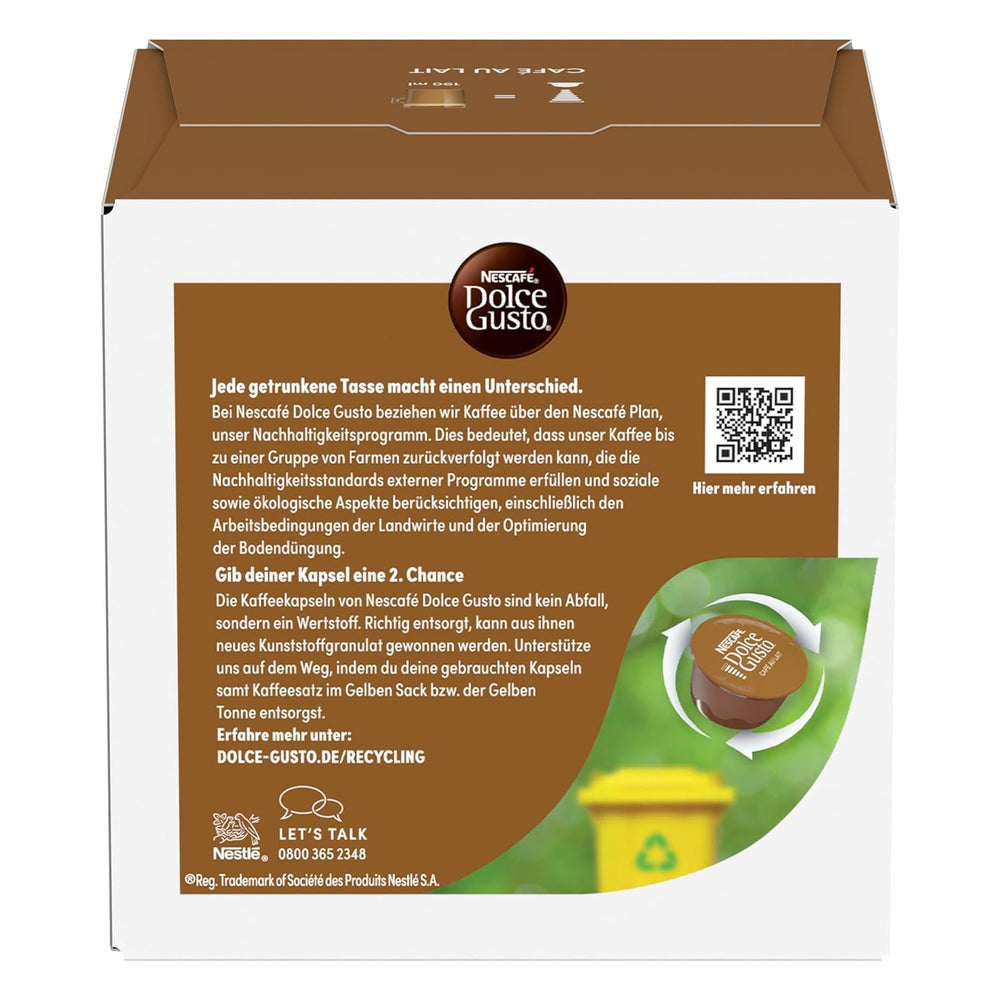 NESCAFÉ DOLCE GUSTO Café au Lait Kaffeekapseln 6er Pack (6 x 16 Kapseln)