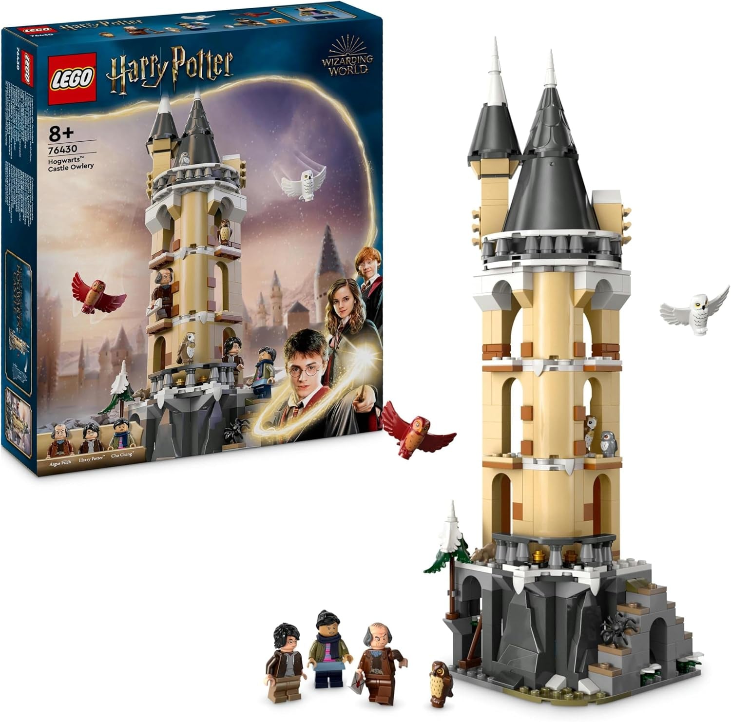 Zestaw LEGO Harry Potter Sowa w zamku Hogwart — zestaw przygód ze zwierzętami i trzema minifigurkami, zabawka filmowa dla dzieci, prezent dla dziewcząt, chłopców i wszystkich fanów od 8. roku życia 76430 Zestawy do budowania Besuche den LEGO-Store Single