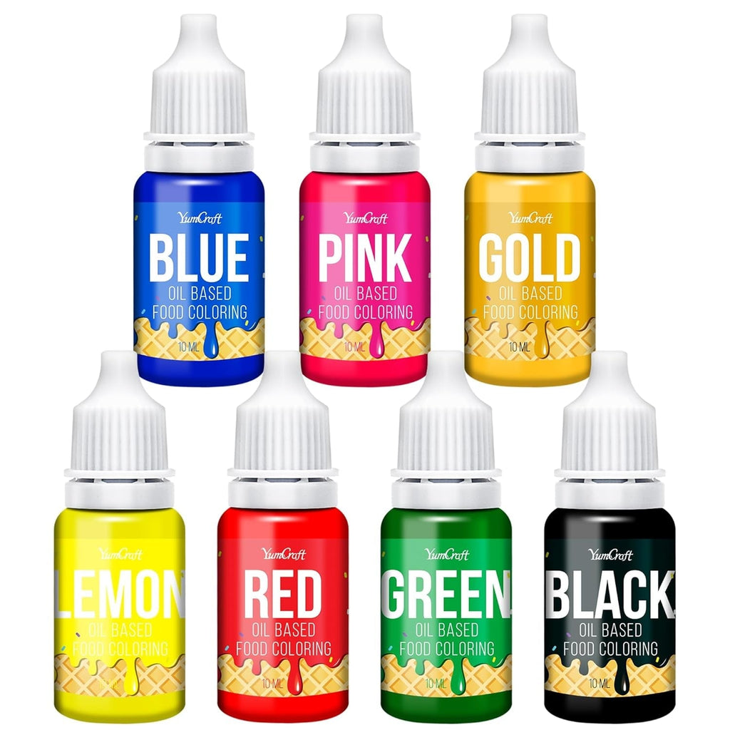 Colorant alimentar liposolubil - 12 culori coloranți alimentari pe bază de ulei pentru ciocolată, cremă de unt, bomboane, glazură - colorant alimentar concentrat pe bază de ulei pentru copt, gătit, fondant - 6 ml fiecare