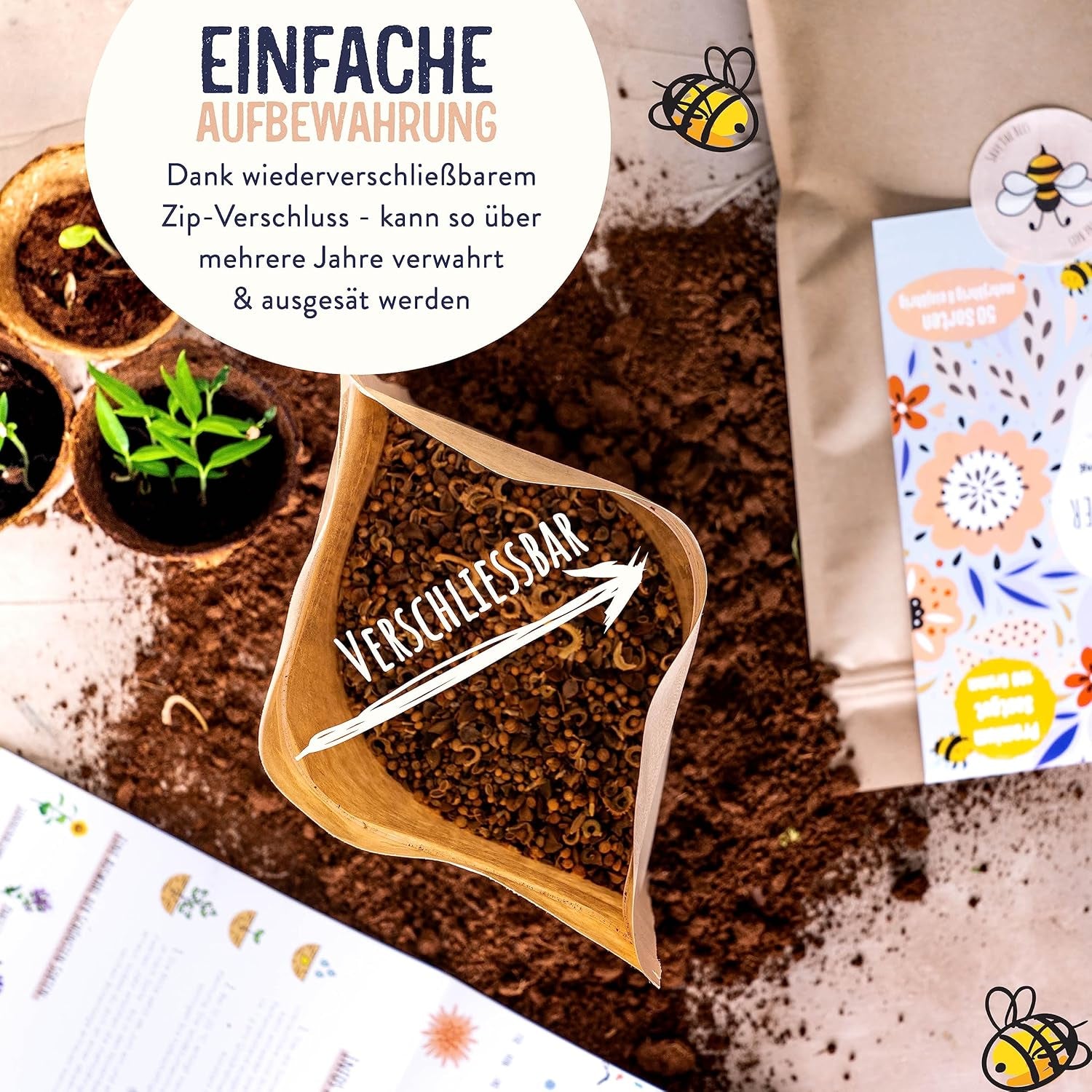 Blumenwiese Samen I 200 g I Blumensamen mehrjährig I Samen für Bienen Blumenmischung I Wildblumensamen f. Balkonblumen, Wildblumen I Wildblumensamen mehrjährig winterhart als Bienenweide