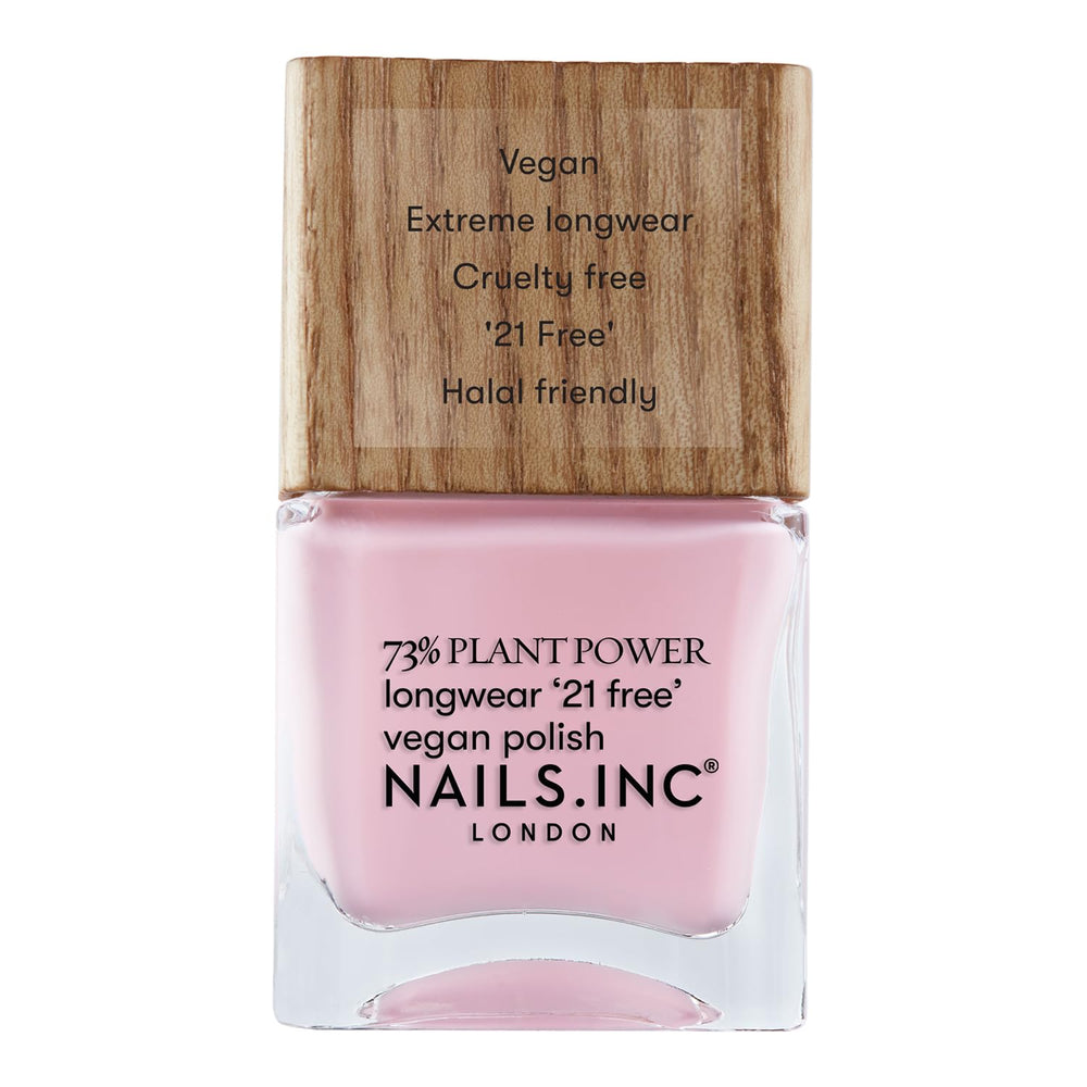 Nails Inc - GLOWING SOMEWHERE Wegański lakier do paznokci Plant Power - 73% na bazie roślin, w 100% wegański i wolny od okrucieństwa - Idealny manicure, błyszcząca perła - Do ekologicznego zdobienia paznokci