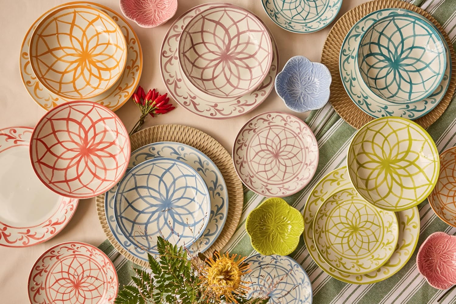 Serviciu de masă Lisboa, 18 piese, porțelan, multicolor