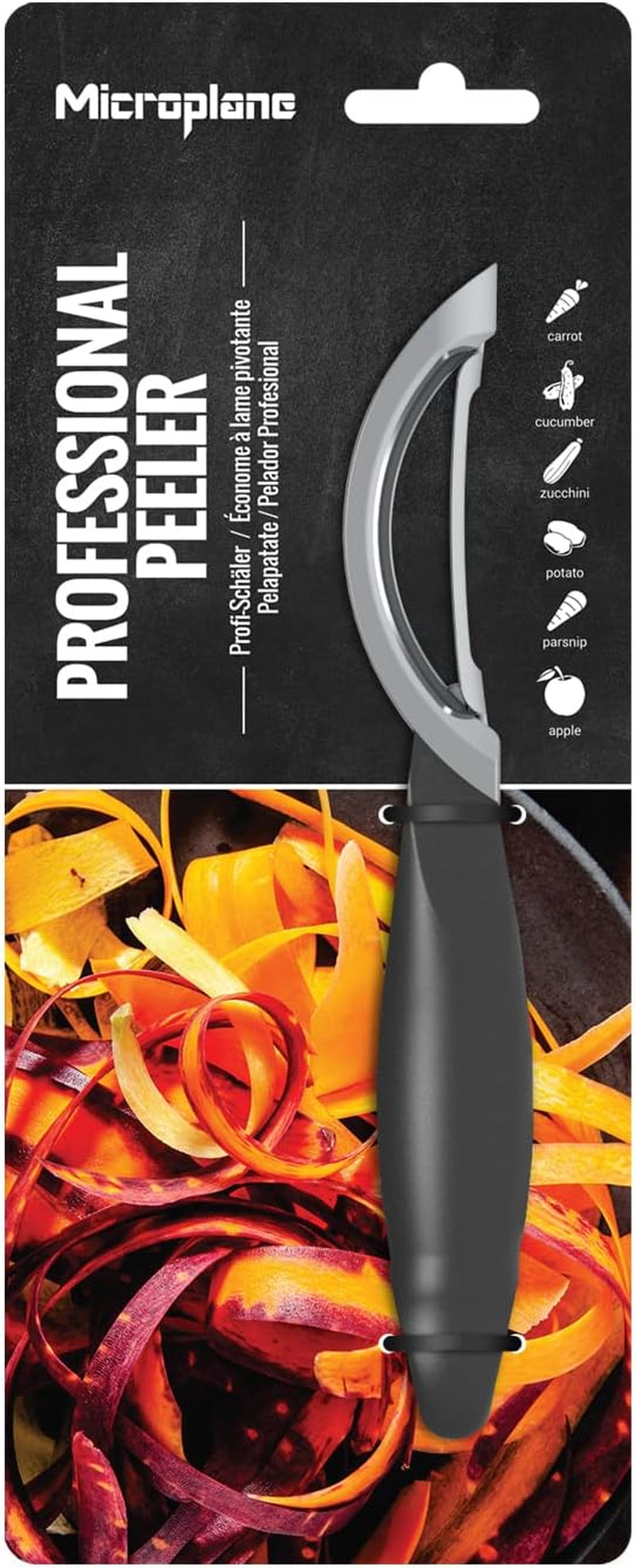 Naty Shop Microplane Profesjonalna, oburęczna obieraczka ze stali nierdzewnej z podwójnym ostrzem