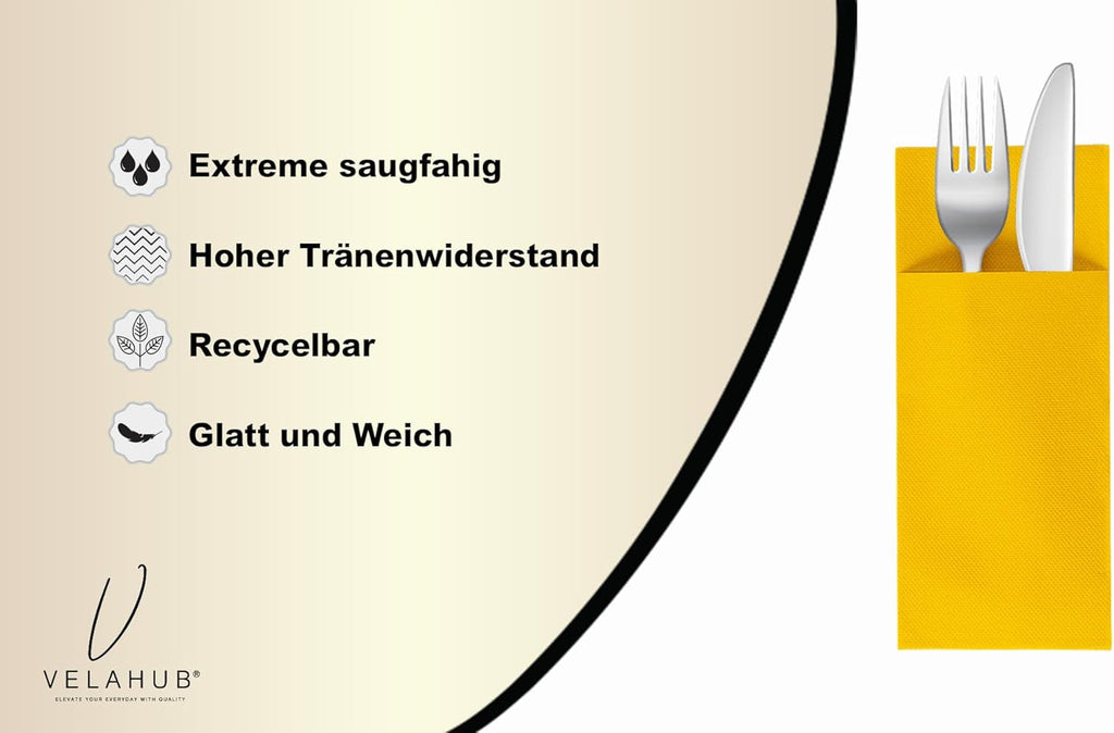 Soft Point 50 șervețele pentru tacâmuri, de înaltă calitate, șervețel de unică folosință, 32X38 Cm, galben