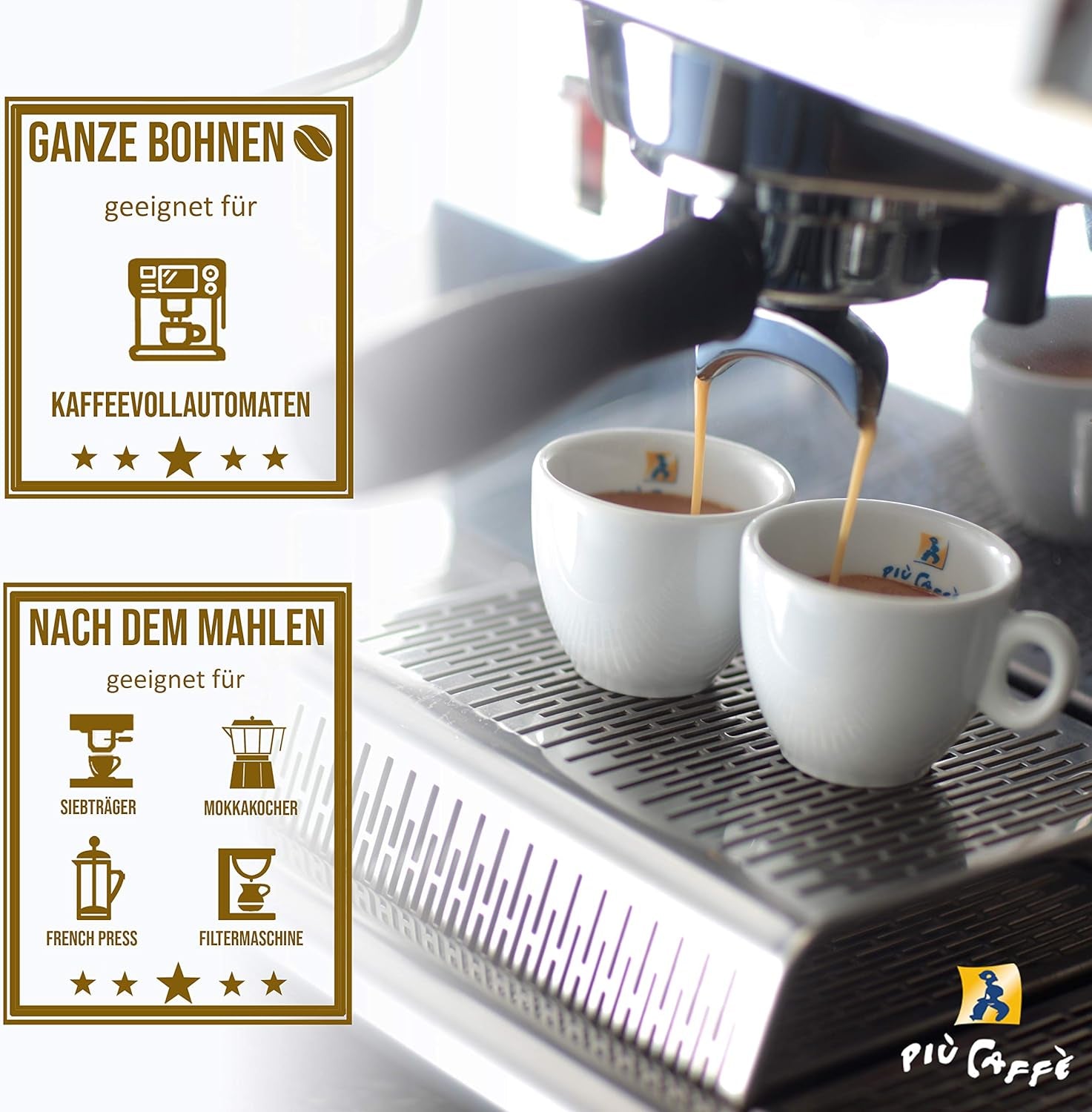 Café Crème Kaffeebohnen, würzig, kräftig, intensiv und gehaltvoll, Arabica und Robusta, Schweizer Trommelröstung, ganze Bohnen für Vollautomaten Schümli Royal 1 kg