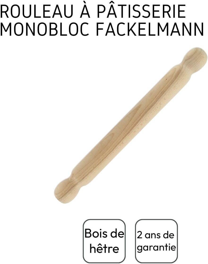 Fackelmann 3154050 Teigrolle aus Holz, einteilig, 40 cm, brązowy