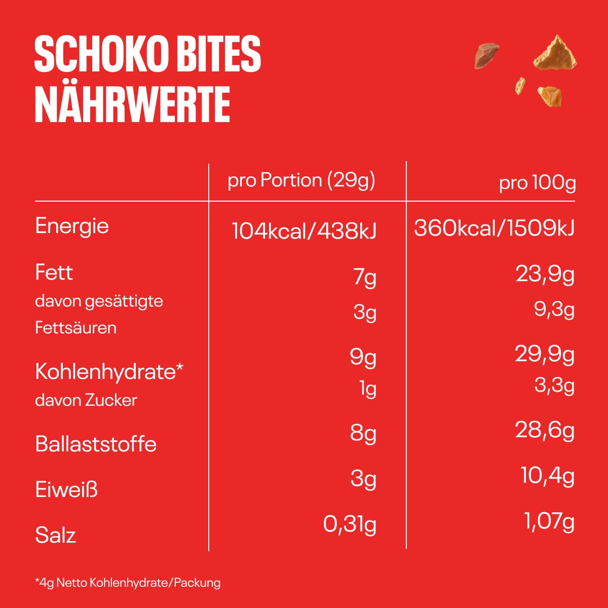 NEOH Czekoladowe Kawałki | Bez dodatku cukru, 100kcal w porcji, chrupiące kawałki z kremowym nadzieniem z orzechów laskowych i kakao, idealne na wynos lub jako zamiennik musli | Keto, Niska zawartość węglowodanów | Opakowanie 3 x 29 g