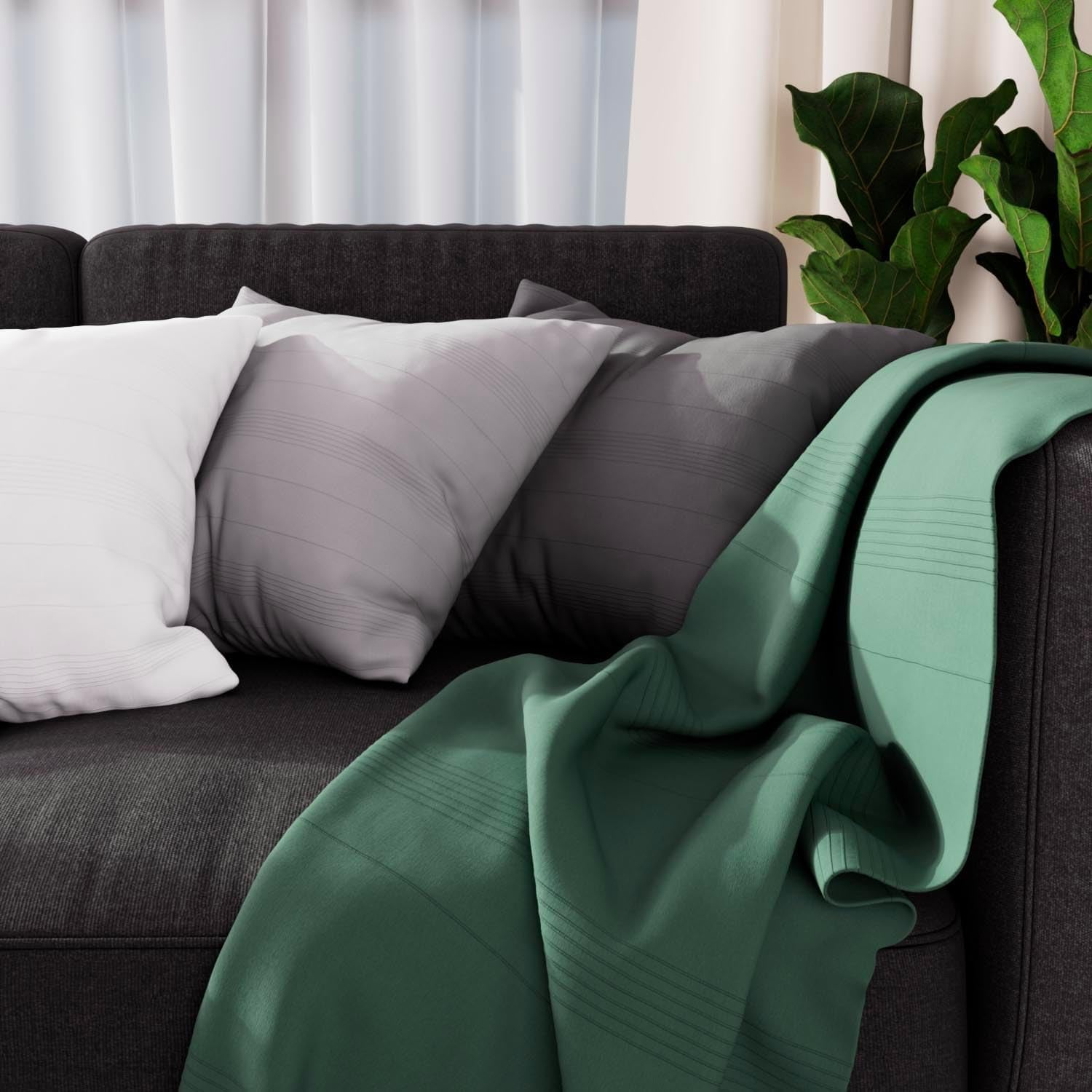 Soleil D'Ocre Adele Plaid, narzuta na fotel, Polycoton, szary, 140 x 200 cm Łóżka i koce Besuche den Soleil d'ocre-Store Pozdrowienia 140 x 200 cm