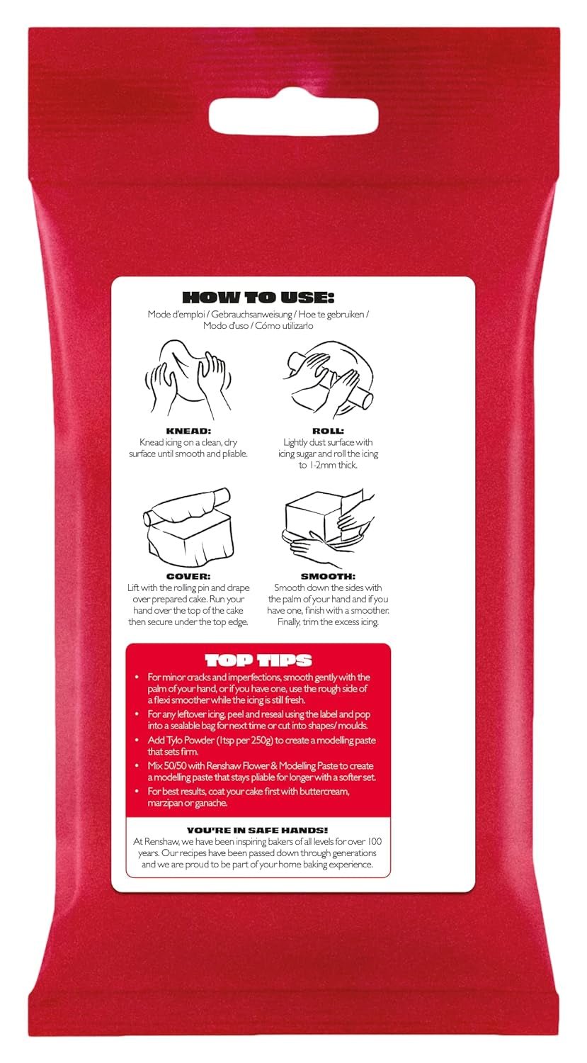 Extra Fondant Red 1kg - Fondant extra elastic cu aromă de vanilie, perfect pentru acoperirea prăjiturilor - Red - 1 kg Pasta de zahar Naty Shop