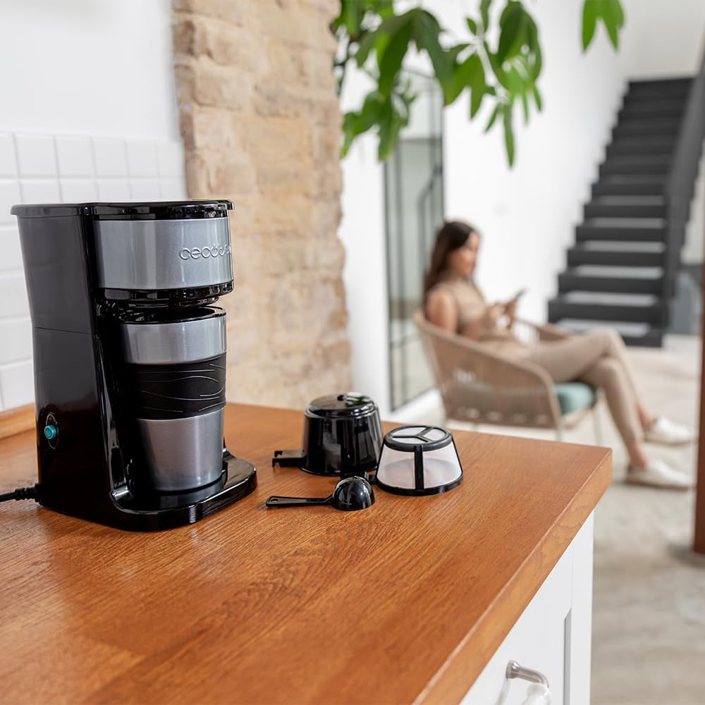 Espressor Cecotec Coffee 66 Drop & Go cu carafă termică, 700 W, capacitate 420 ml, cioc etanș, filtru permanent sau de hârtie, funcție de oprire automată, recipient cu fereastră