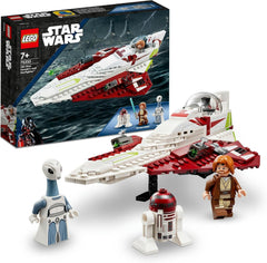 LEGO Star Wars Jedi Starfighter Obi-Wan Kenobi Zabawka do zbudowania z Taunem Figurka We Droid i miecz świetlny Atak klonów Zestaw 75333 Zestawy do budowania Besuche den LEGO-Store Łóżko pojedyncze