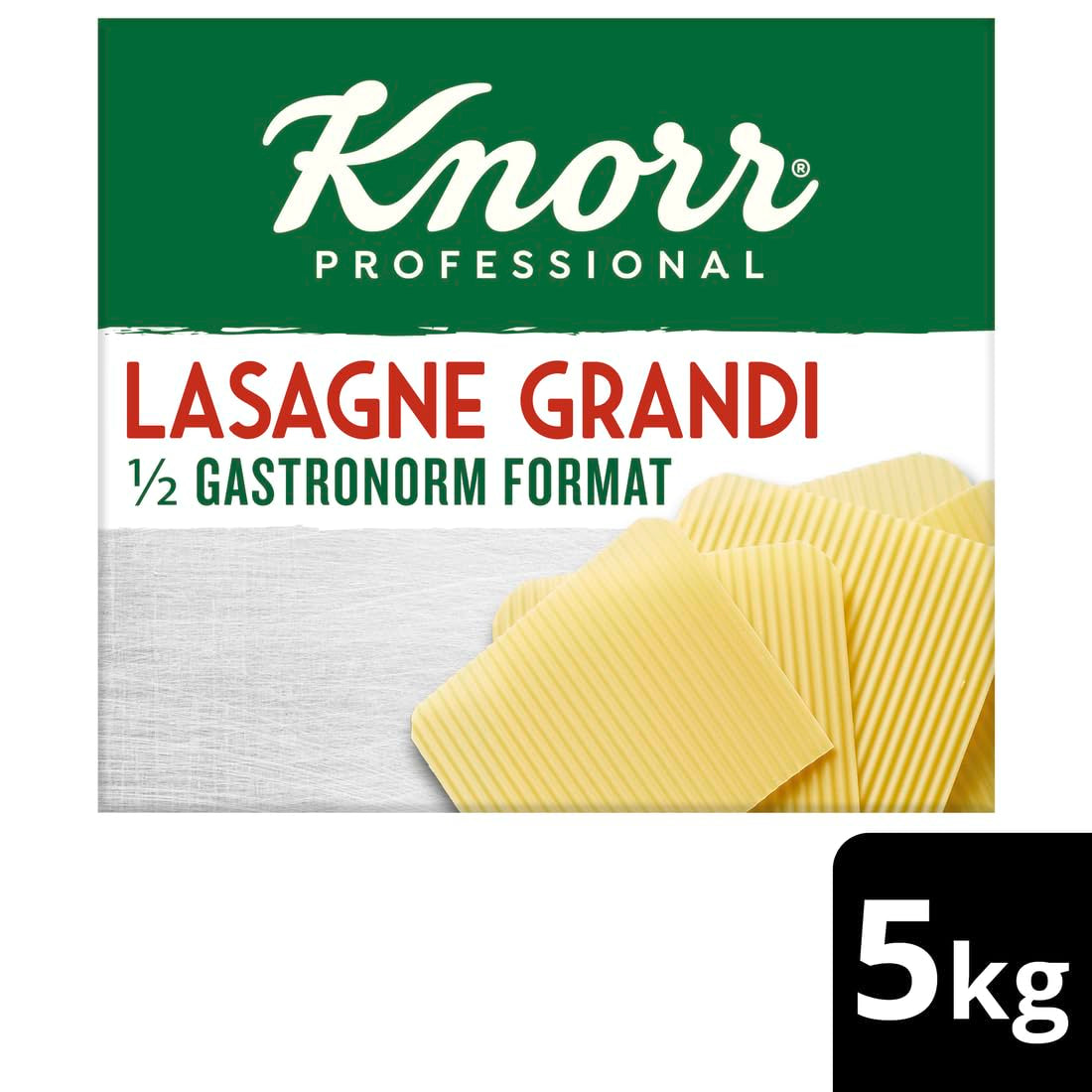 Lasagna Grandi Knorr 1/2 rozmiaru Gastronorm - arkusze ciasta falistego na makaron - duże opakowanie, 5000 g