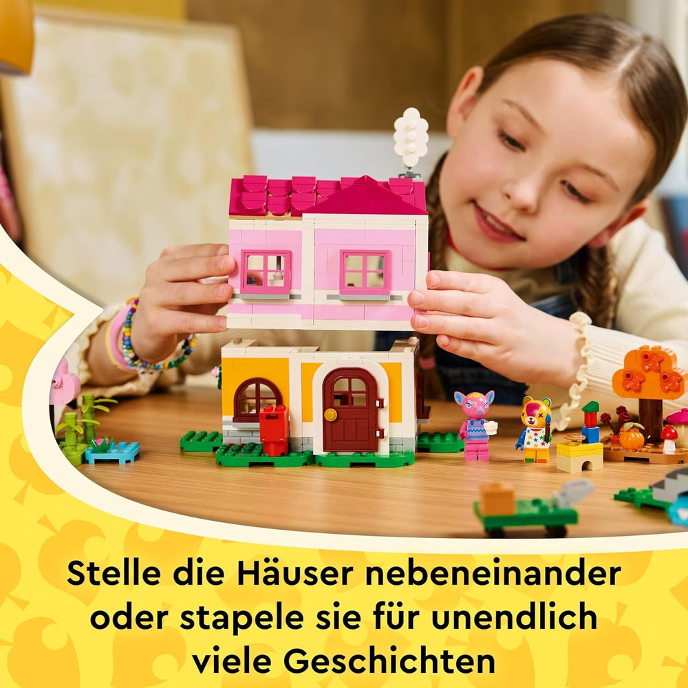 LEGO Animal Crossing - Kreative Häuser: Jahreszeiten voller Spaß - 2-in-1-Spielset mit 2 Spielhäusern, Minifiguren von Stitches, Feline & Grimm - Gamer Geschenk für Mädchen, Jungen ab 7 Jahren - 77057