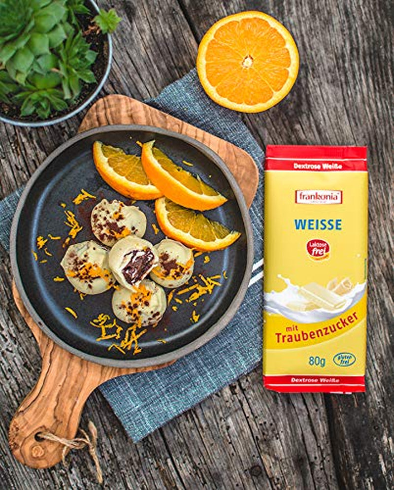 frankonia CZEKOLADA Biała czekolada z dekstrozą, bez laktozy i bez glutenu, 80 g