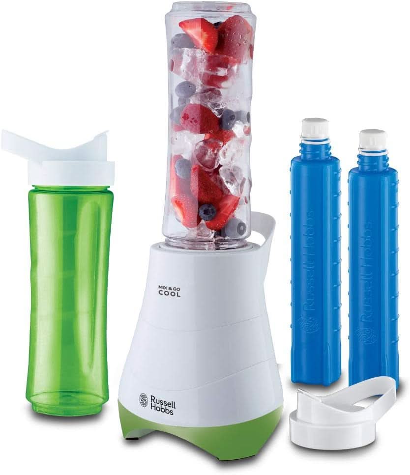 Russell Hobbs Mixer — Mikser stojący i urządzenie do przygotowywania smoothie na wynos [silnik o mocy 23 500 U/min] Inkl. 1X Mixbehälter 600Ml (Bpa-Frei, Spülmaschinen- & Bruchfest Inkl. Deckel) Zerkleinerer, Edelstahl, 23472-56 Kitchen Naty Shop Mixer Inne