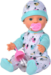 Noworodek Baby Elephant Vinyl Doll z funkcją karmienia i picia, butelka i smoczek, 30 cm, 2-letnie lalki Naty Shop
