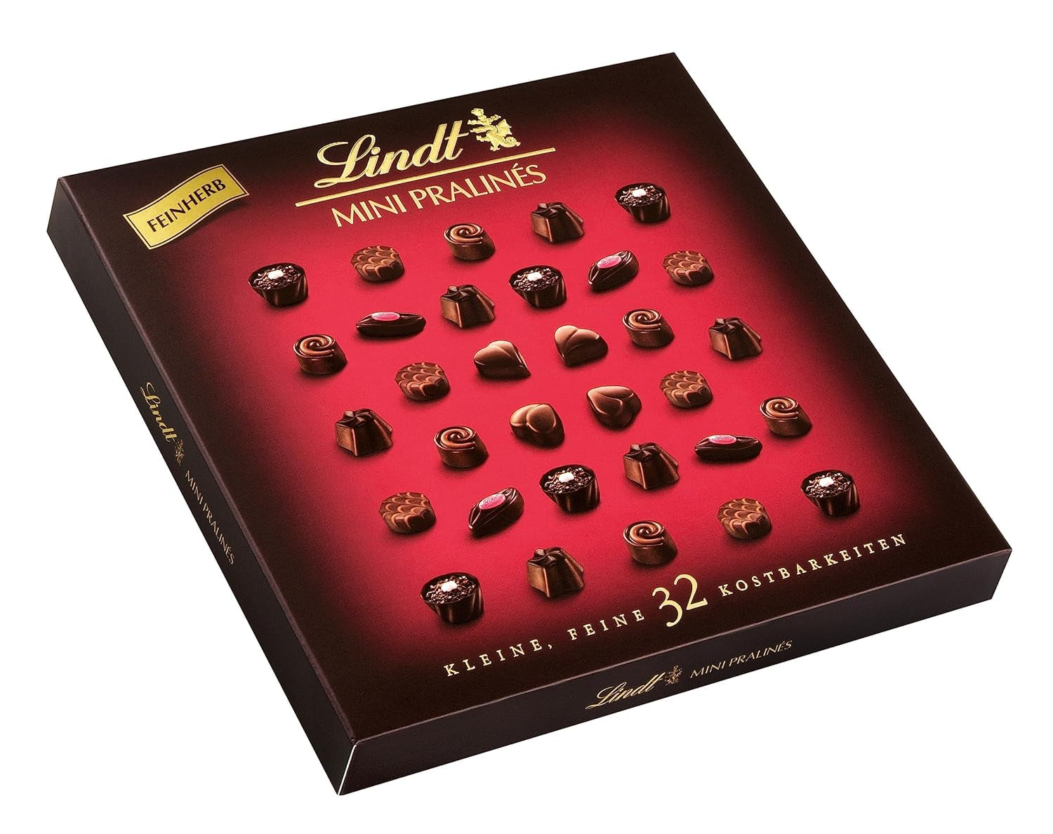 Lindt, pudełko czekoladek z 18 pralinami każda w 6 asortymentach, 90 gramów Naty Shop Chocolate Candies 163 gramy Ciemna czekolada z różnymi nadzieniami
