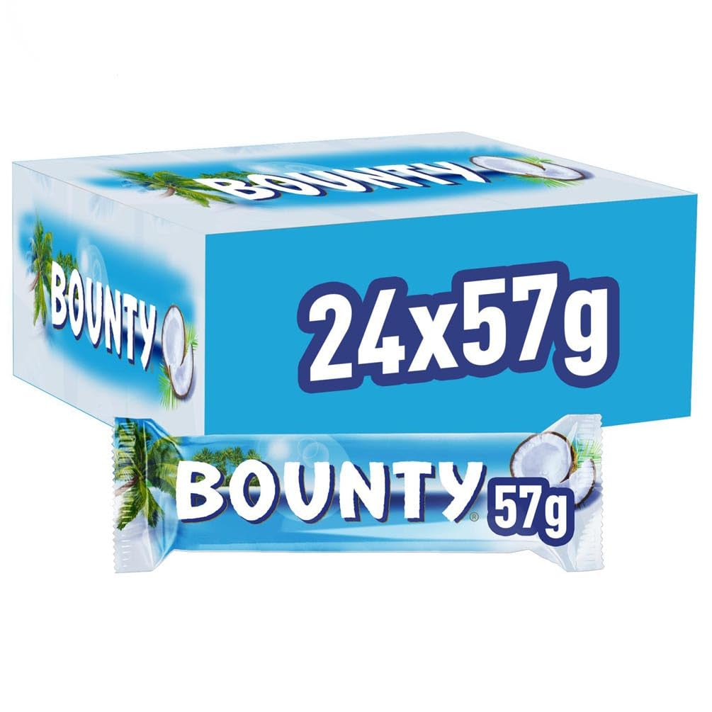 Bounty Batony Czekoladowe O Smaku Czekolady Kokosowej 24 Batony w Paczce (24 x 57g)