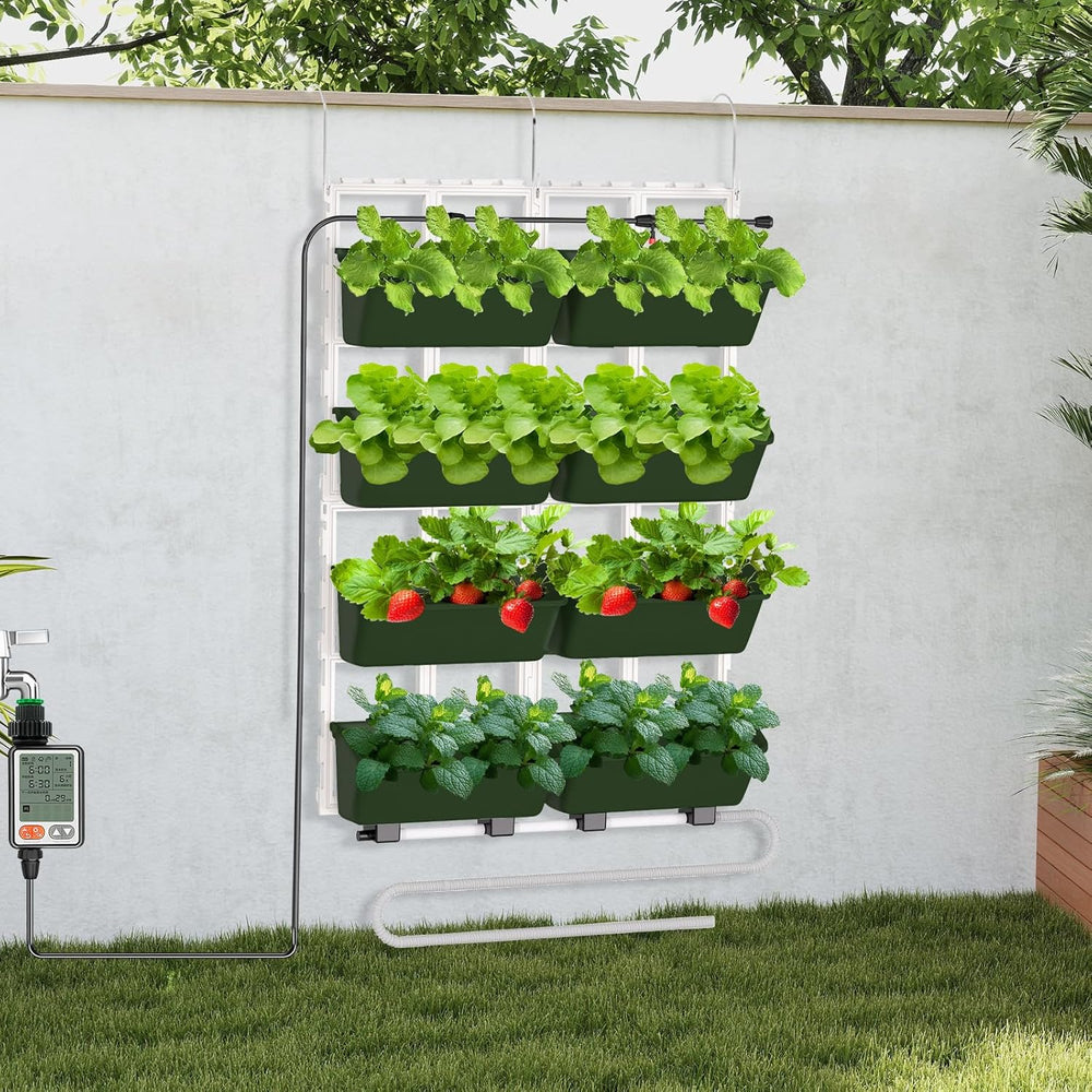 Hängende Vertikale Wand Pflanze, Vertikale Pflanzenwand Balkonbar Pflanzenwand Indoor mit Smart-Timer i Wasserpumpe Blumentopf Wand für Hof Garten Balkon Home Decor