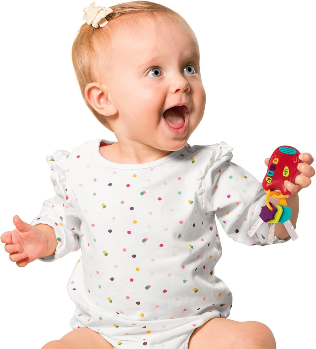 Battat toy key baby toy - Breloc colorat cu cheie de mașină cu lumină și sunete pentru copii de la 10 luni în sus Jucarii Bebe Naty Shop