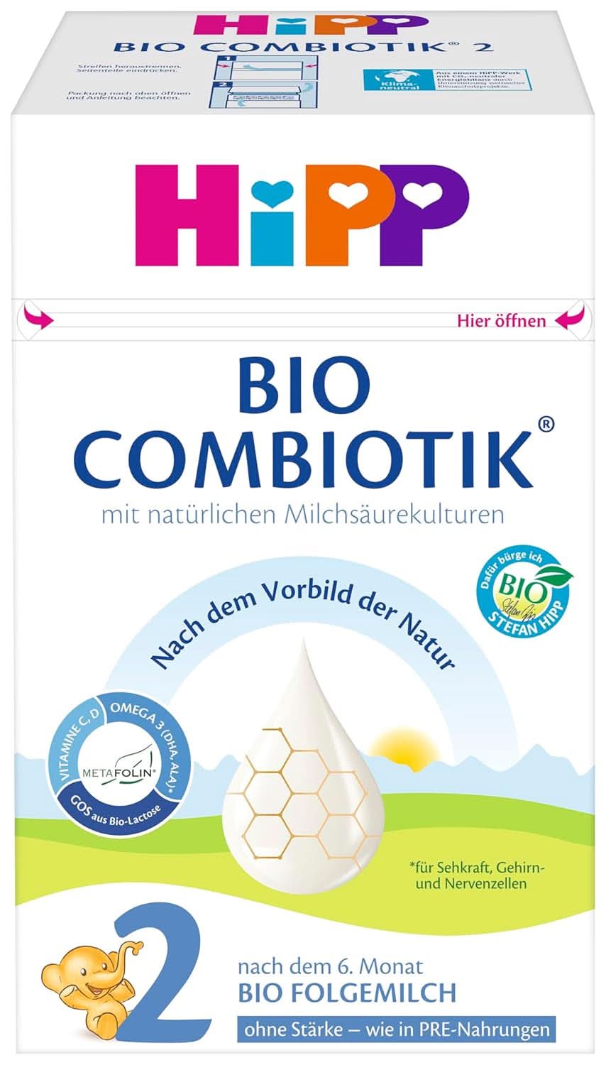 Hipp Organiczna karma mleczna 2 BIO Combiotik, opakowanie 4 szt. (4 x 600 gramów) Matka i Dziecko Naty Shop NOWOŚĆ - 2 Bio Combiotyki bez skrobi 4 x 600 gramów