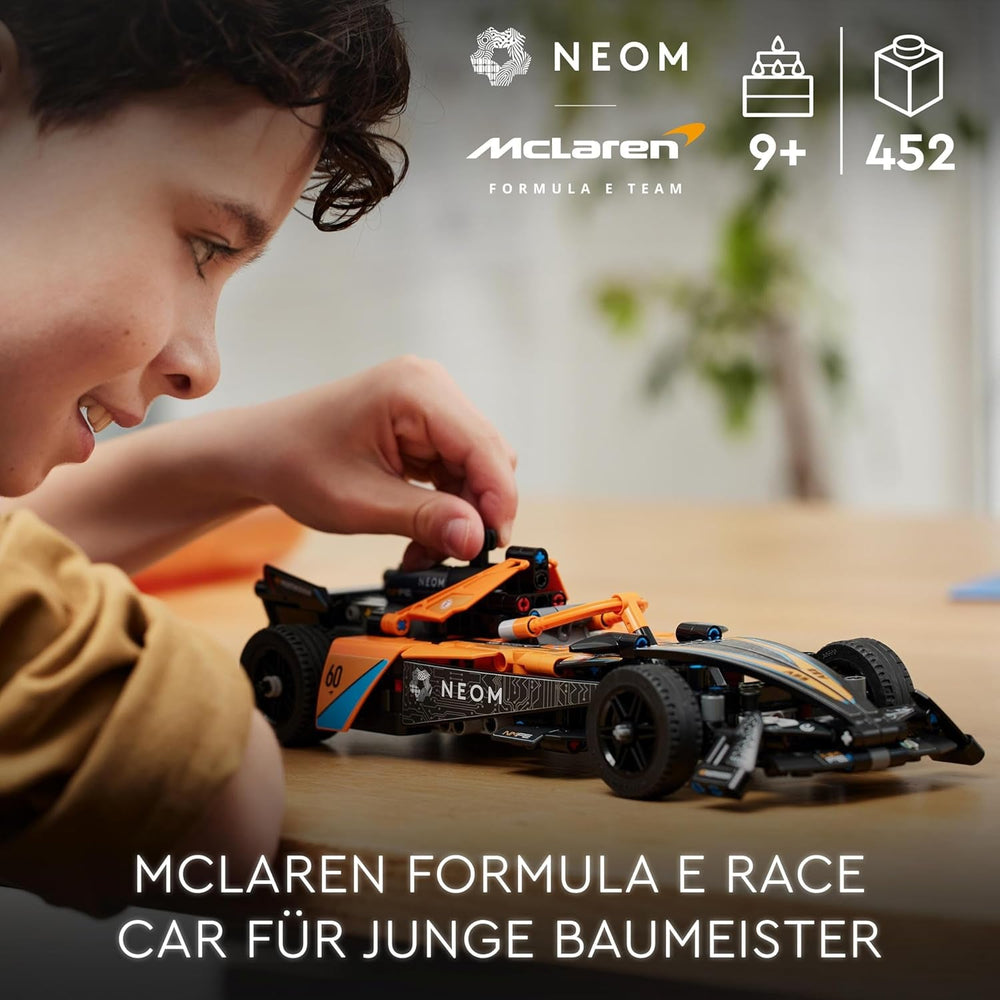 LEGO Technic Samochód wyścigowy Formuły E NEOM Mclaren, zabawka samochodu wyścigowego dla 9-letnich chłopców i dziewcząt, zestaw modeli samochodów, dekoracje do pokoju dziecięcego, pomysł na prezent urodzinowy 42169 Zestawy do budowania Szukaj w sklepie LEGO