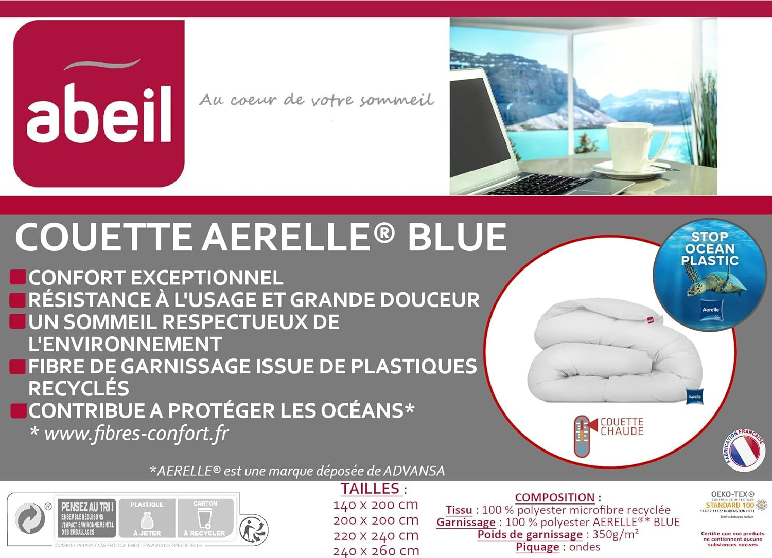 Kołdra Aerelle Niebieska 200 X 200 Cm - Ekologiczne Kołdry i kołdry Naty Shop