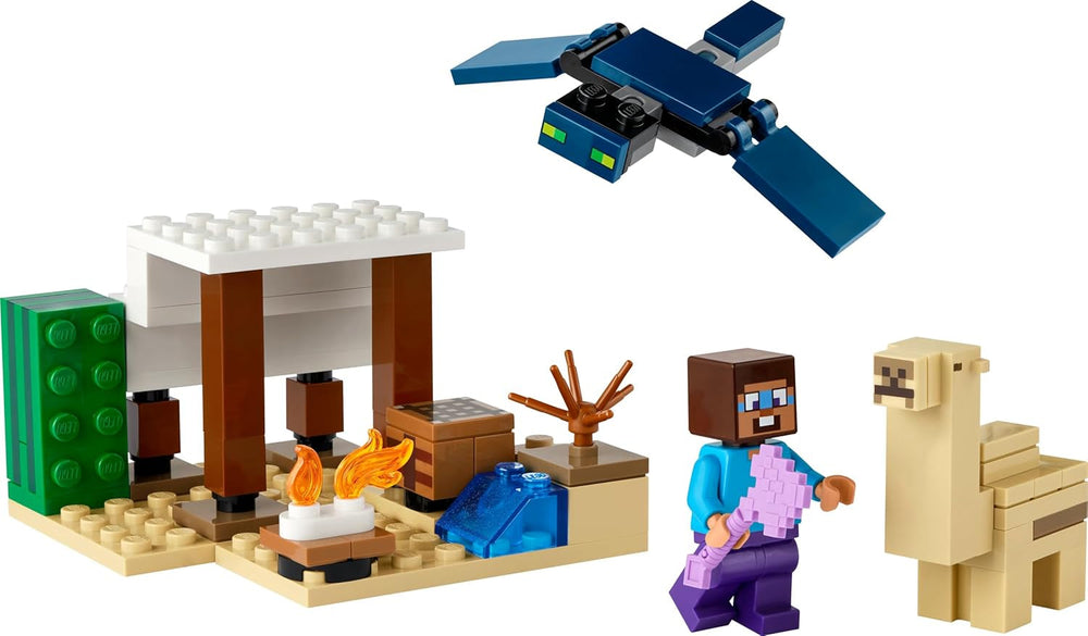 LEGO Minecraft Steves Wüstenexpedition - Spielzeughaus mit 3 Figuren - Spielzeug mit Minifiguren von Steve, Werkbank & verzauberte Axt - Gamer Geschenk für Jungen & Mädchen ab 6 Jahren - 21251