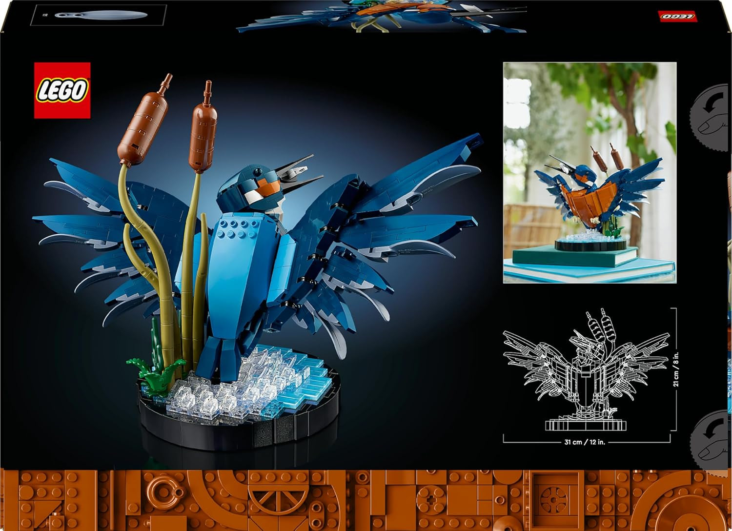 LEGO Icons Eisvogel Modellbausatz für Erwachsene, Vogel-Modell fürs Wohnzimmer oder Büro, Wohn- und Homeoffice-Deko, Geschenk für Vogelliebhaber und Ornithologen, Frauen und Männer 10331
