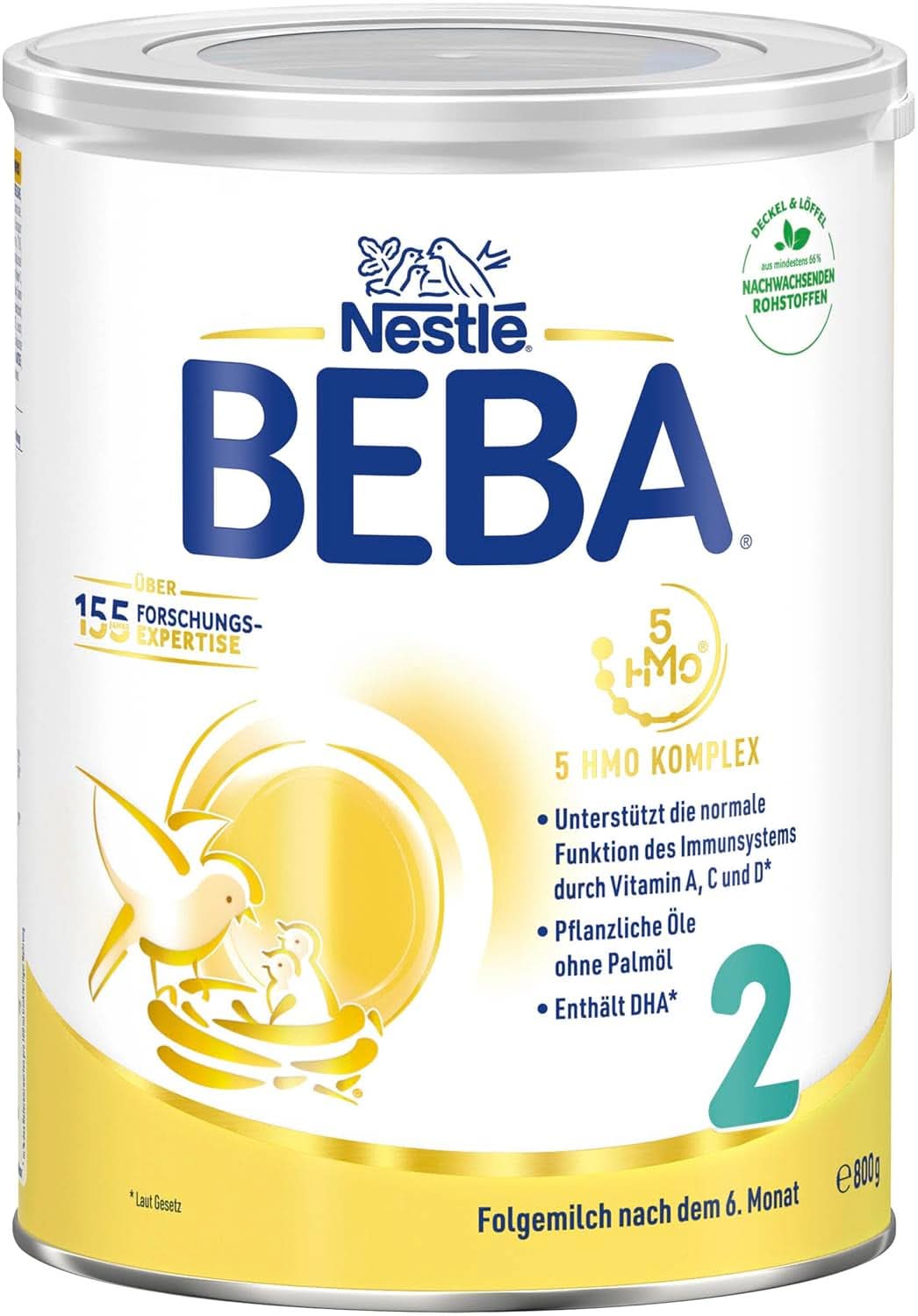 Nestle BEBA 2 Mleko następne w proszku po 6 miesiącu, z kompleksem 5 HMO, tylko laktozą, bez oleju palmowego, opakowanie 3 szt. (3 X 800 G) Matka i Dziecko Naty Shop