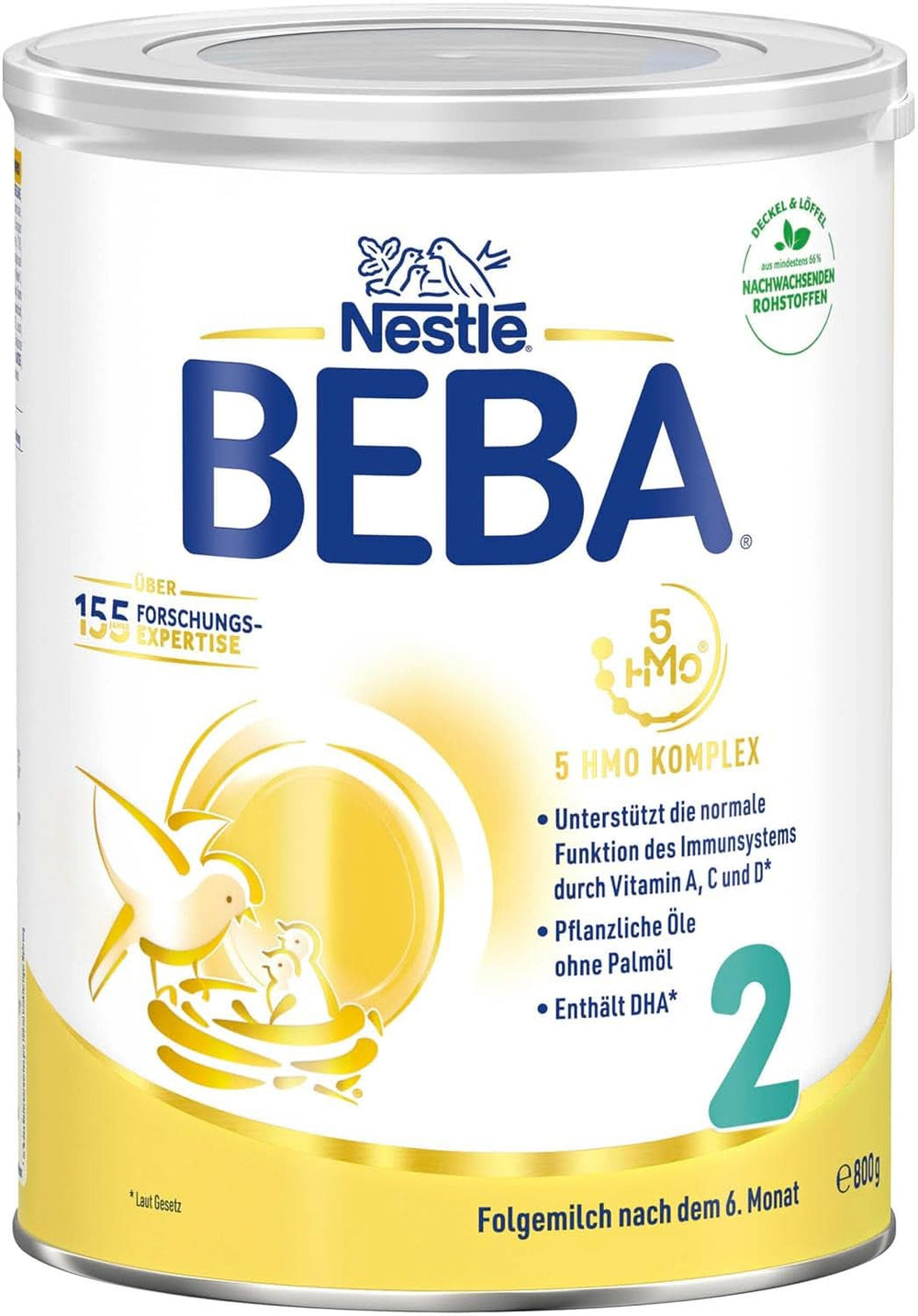 Nestle BEBA 2 Mleko następne w proszku po 6 miesiącu, z kompleksem 5 HMO, tylko laktozą, bez oleju palmowego, opakowanie 3 szt. (3 X 800 G) Matka i Dziecko Naty Shop