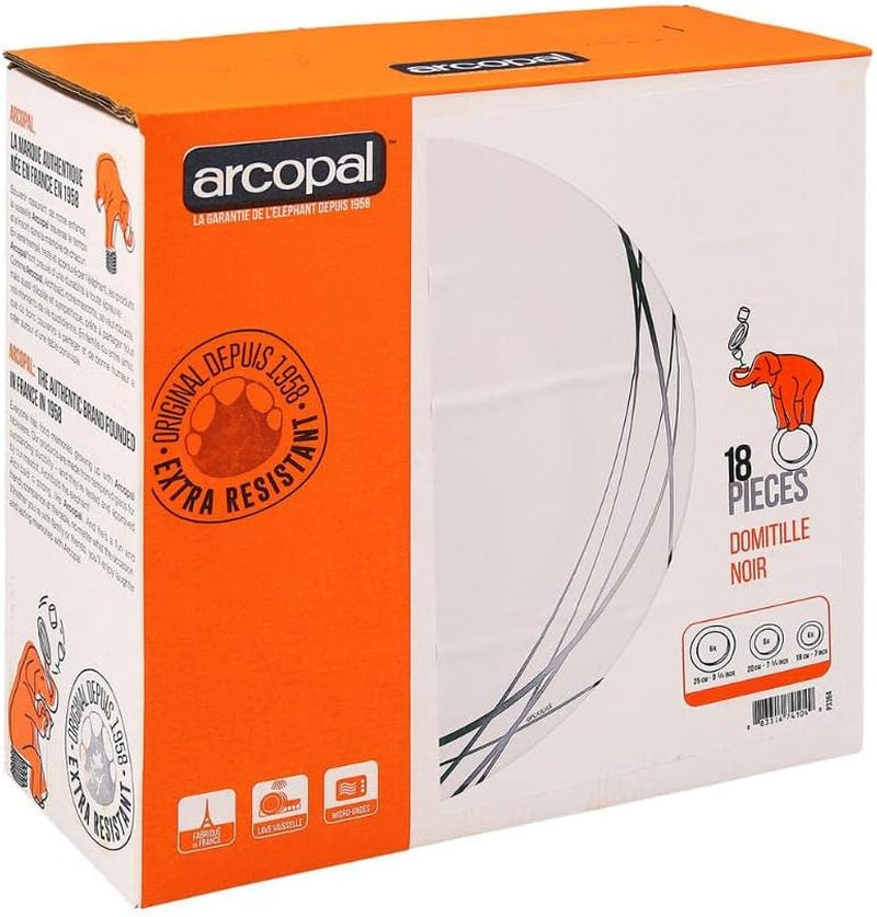 Luminarc Domitille Tafelservice, 18-Teilig, Opal, Keramik, Weiß Zestawy stołowe Naty Shop