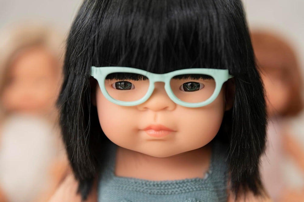 Okulary dla lalek Miniland dla Puppen 38 cm, turkusowe