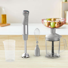 Tefal Quickchef+ 3-w-1 XL Stabmixer/Zerkleinerer/Schneebesen, 1000 W, Intuicyjny Geschwindigkeitsregelung, Turbo-Taste, Powelix-Messer-Technologie, Edelstahl, Grau, HB67MB30 Kitchen Naty Shop