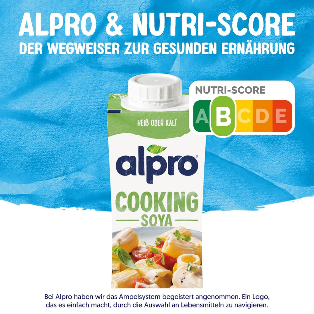 Alpro Cooking Soya – Vegan Kochcreme aus Soya o neutralnym smaku do dań na ciepło i na zimno – 15 x 250 ml