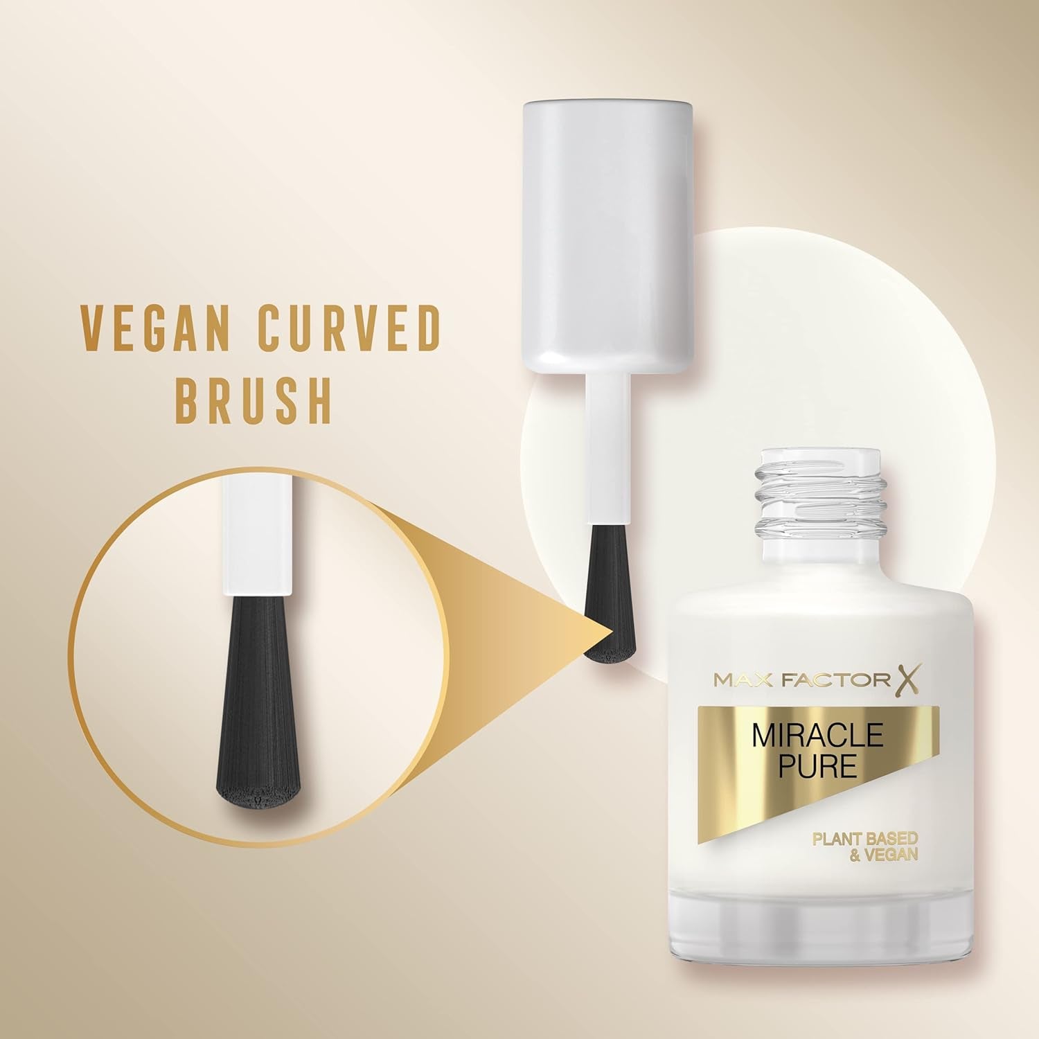 Max Factor Miracle Pure Nail Color 155 Coconut Milk Wegański, długotrwały, szybkoschnący lakier do paznokci 12 ml (2 opakowania)