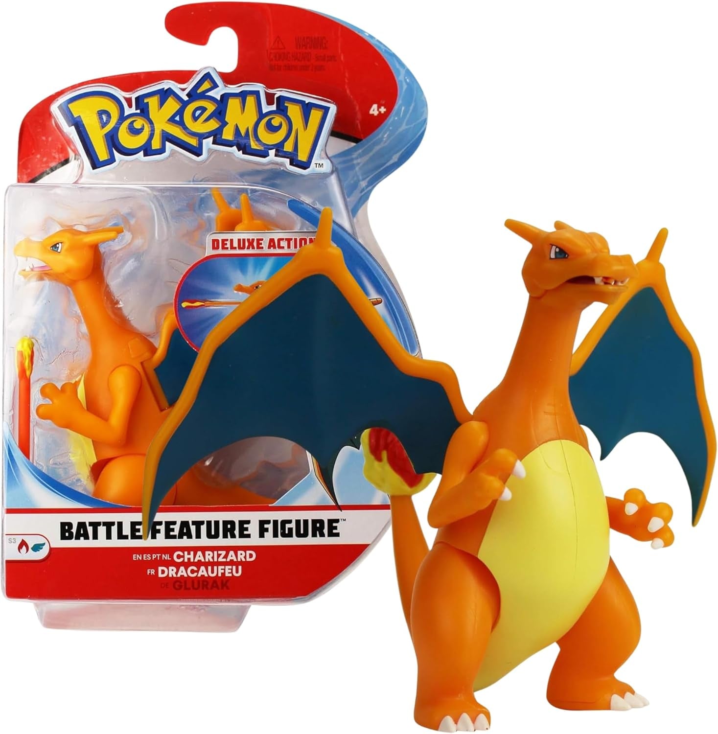 Pokémon PKW0368 - Figurka z funkcją bitwy - Oficjalna figurka Glurak 11,5 cm Figurki Naty Shop Domyślny tytuł