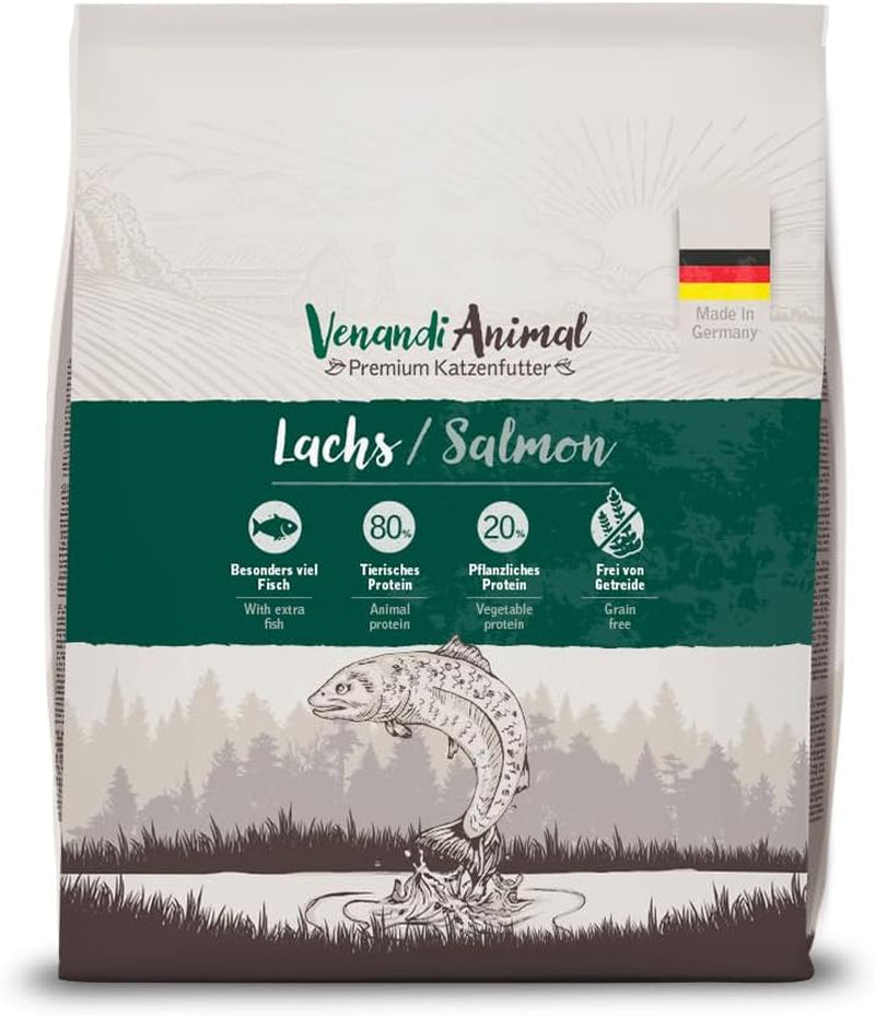 Venandi Animal - Hrană premium pentru pisici - Miel, cu multă carne proaspătă, hrană uscată, fără cereale 1 pachet (1 X 1,5kg)